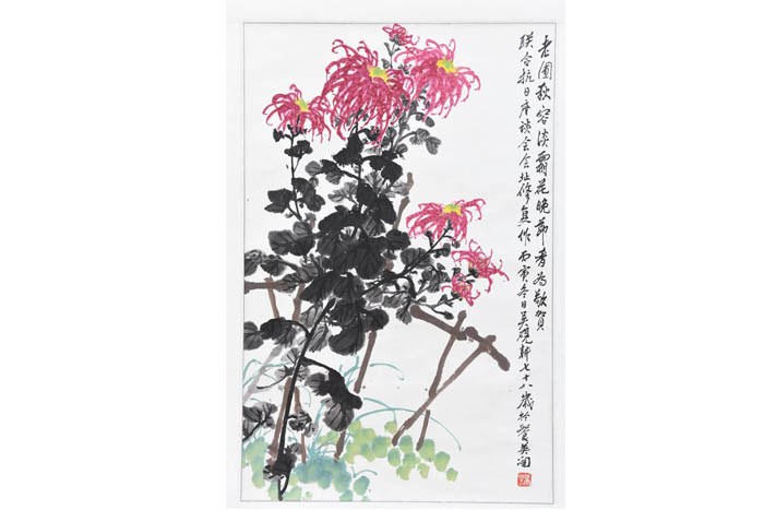 Autumn chrysanthemum picture axis of Wu yangeng, Jiangsu