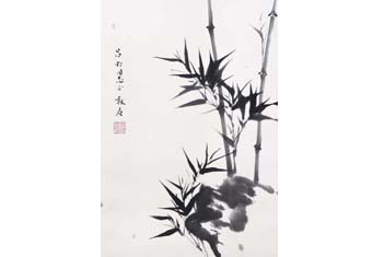 Fan Ruoan Ink Bamboo Painting